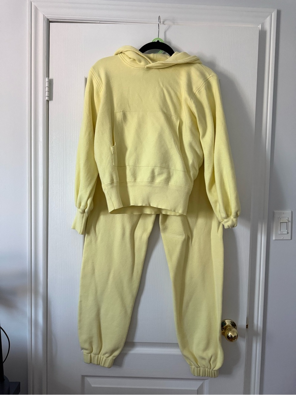 Zara women Yellow Hooded Sweatshirt & Joggers Set